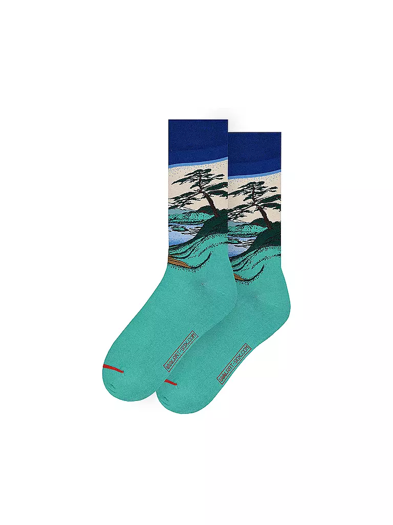 MUSEARTA | Damen Socken MOUNT FUJI - HOKUSAI green-multi (36-40) | grün