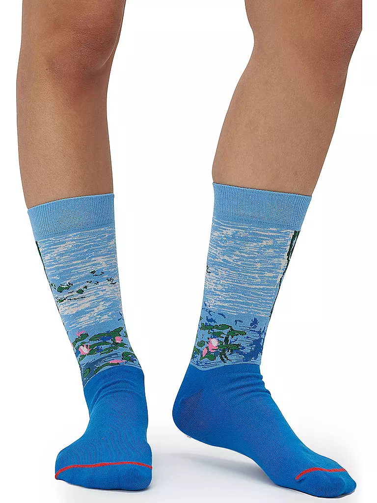 MUSEARTA | Damen Socken WATER LILIES II - CLAUDE MONET blue (36-40) | blau