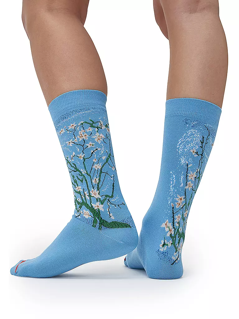 MUSEARTA | Herren Socken ALMOND BLOSSOM - V. GOGH light blue (40-46) | blau