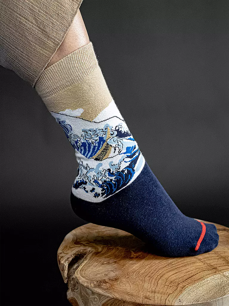 MUSEARTA | Herren Socken THE GREAT WAVE - HOKUSAI beige-multi (46-49) | beige