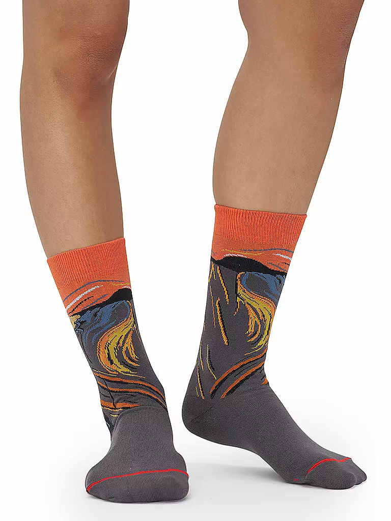 MUSEARTA | Herren Socken THE SCREAM - EDVARD MUNCH orange (40-46) | orange