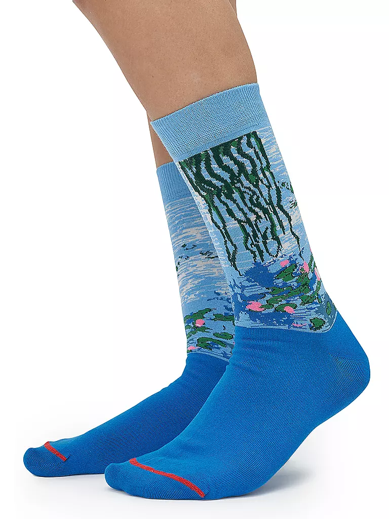 MUSEARTA | Herren Socken WATER LILIES II - CLAUDE MONET blue (40-46) | blau