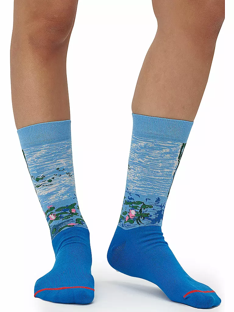 MUSEARTA | Herren Socken WATER LILIES II - CLAUDE MONET blue (40-46) | blau