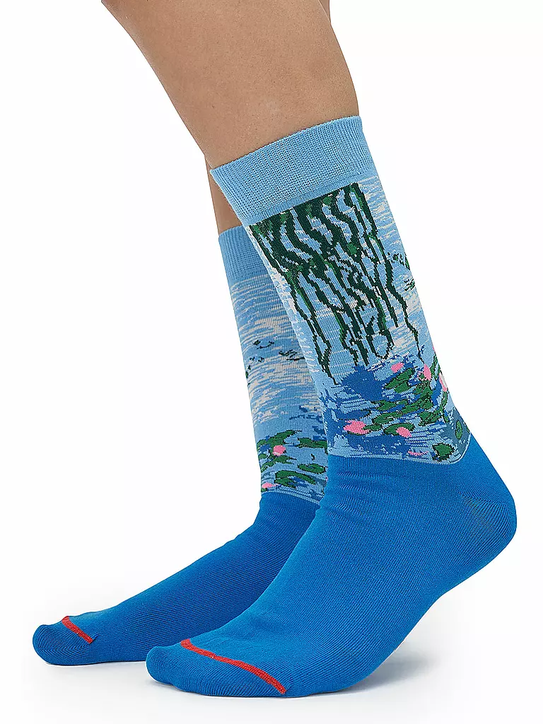 MUSEARTA | Herren Socken WATER LILIES II - CLAUDE MONET blue (46-49) | blau