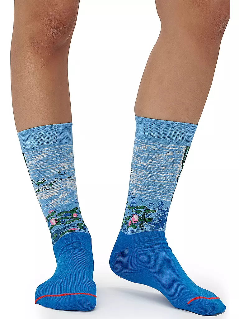 MUSEARTA | Herren Socken WATER LILIES II - CLAUDE MONET blue (46-49) | blau