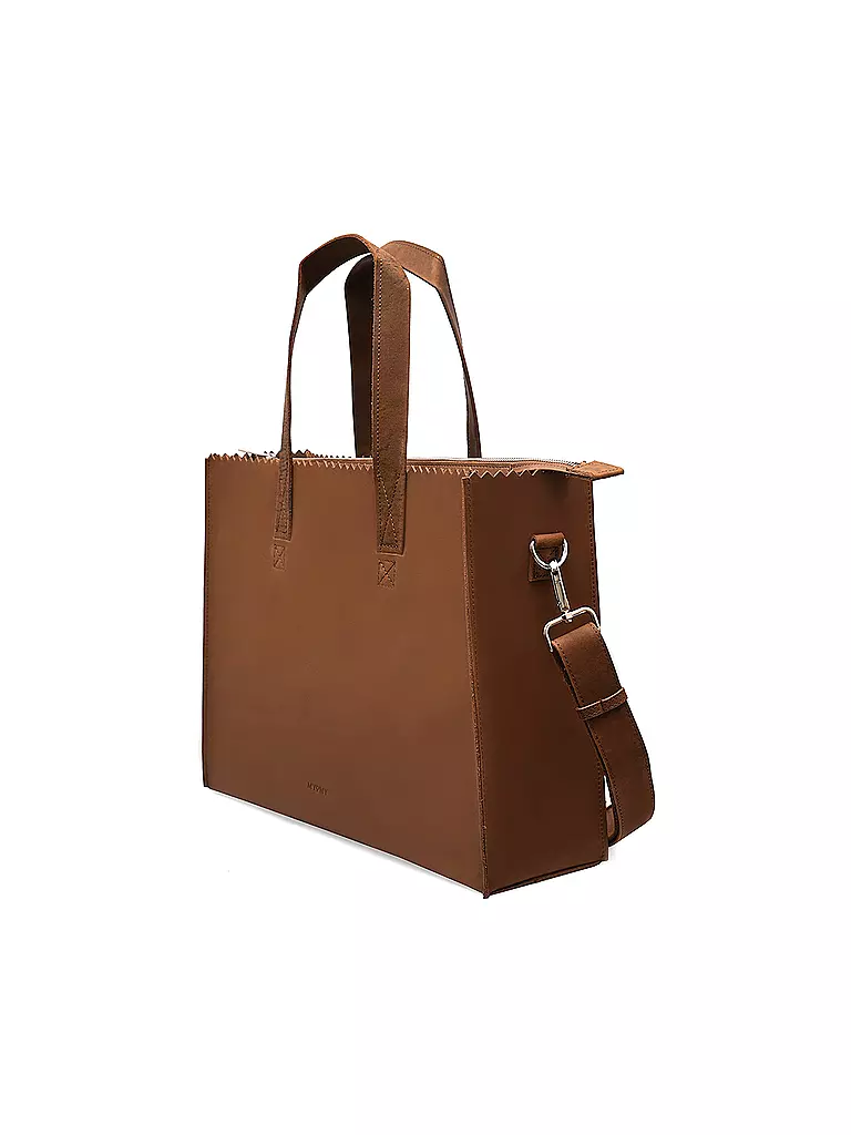 MYOMY | Ledertasche - Shopper My Paper Bag Work | braun