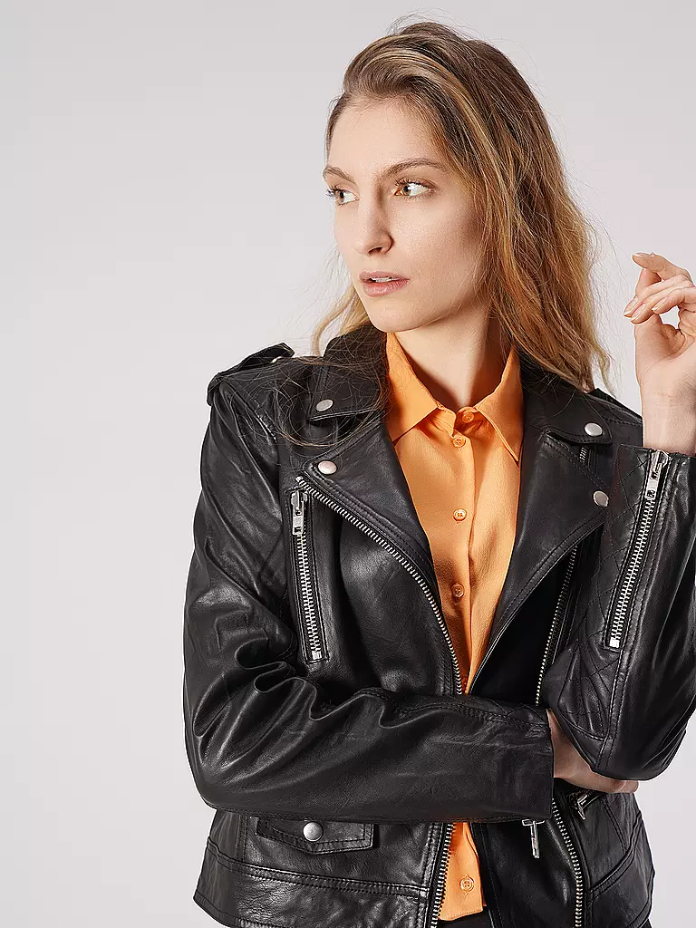 NÜMPH | Lederjacke NUZANDRAS  | schwarz