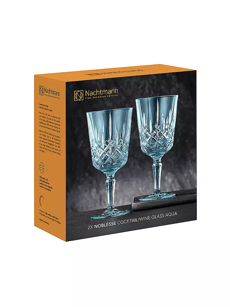 NACHTMANN | Cocktail- / Weinglas 2er Set 355ml NOBLESSE Aqua | hellblau