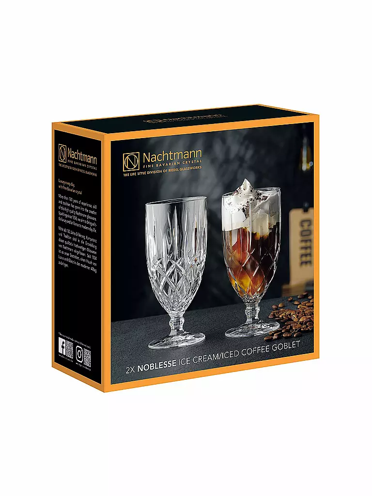 NACHTMANN | Eisglas Pokal 2er Set Eiskaffee/Eisbecher NOBLESSE | transparent