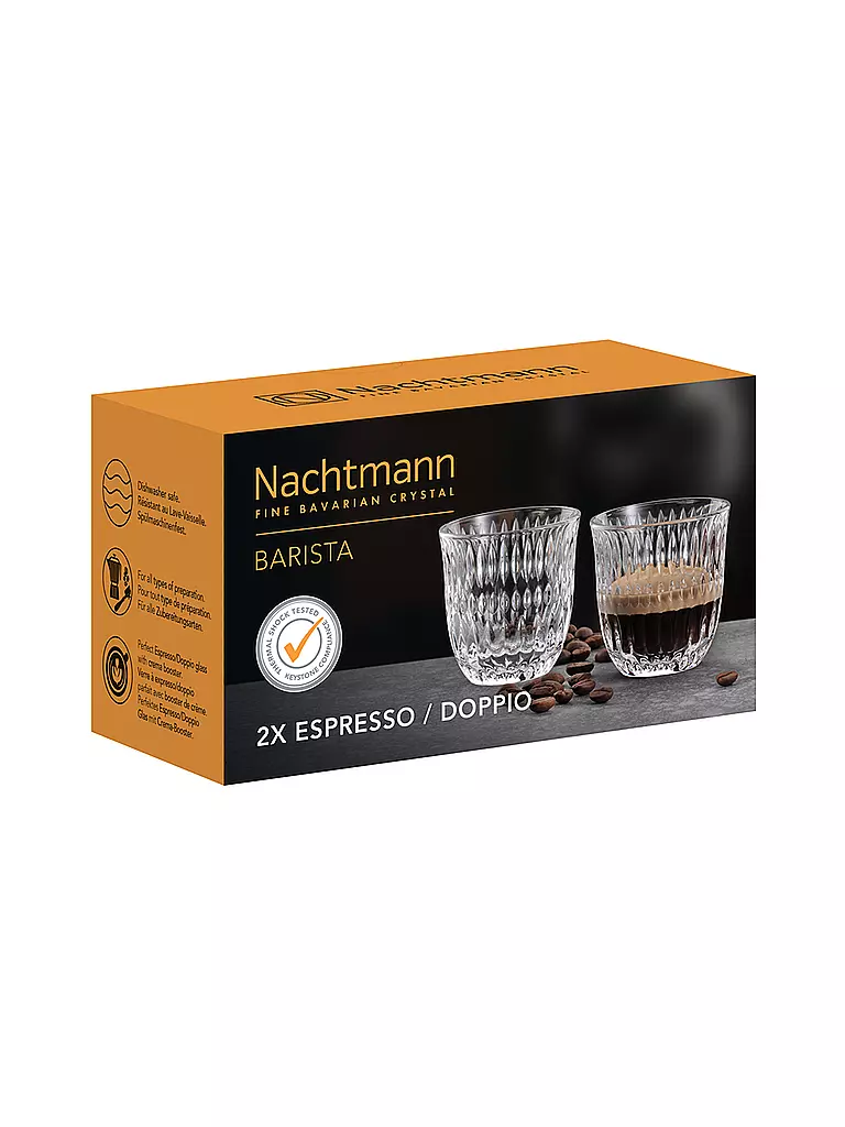 NACHTMANN | Espresso Doppio Glas 2er Set ETHNO Barista 90ml | transparent