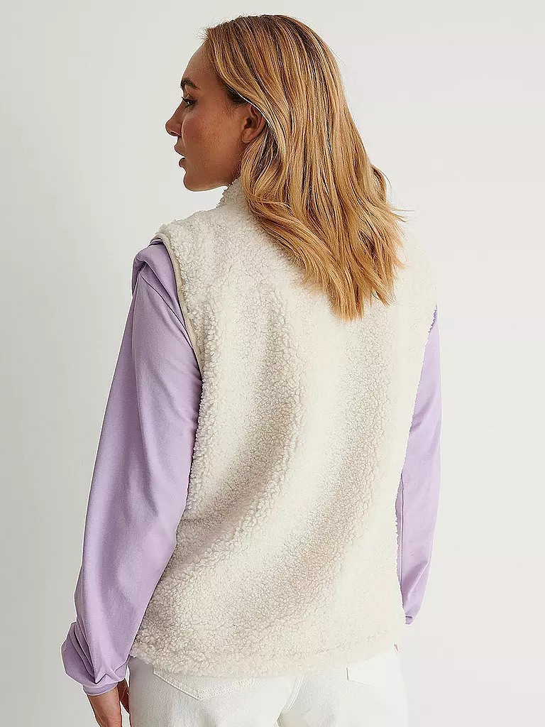 NAKD | Gilet in Fell-Optik | weiss