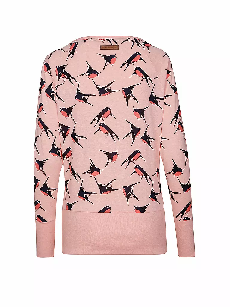NAKETANO | Langarmshirt "Vögel Spring Groupie" | rosa