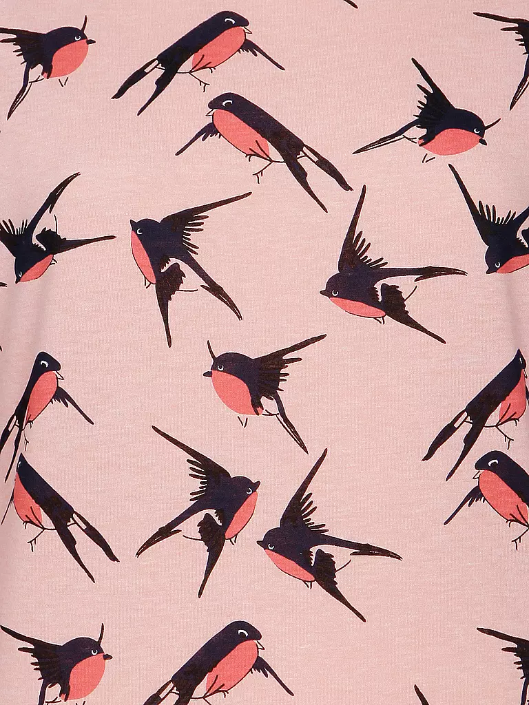 NAKETANO | Langarmshirt "Vögel Spring Groupie" | rosa