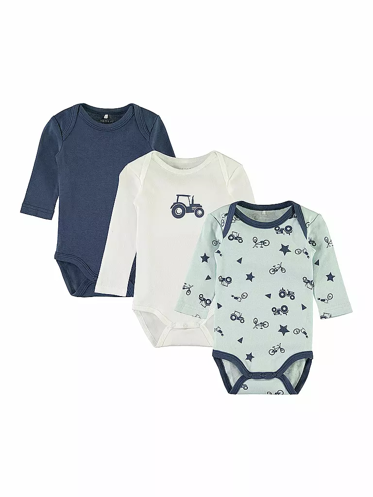 NAME IT | Baby Body 3-er Pkg. "NITNOS" | blau