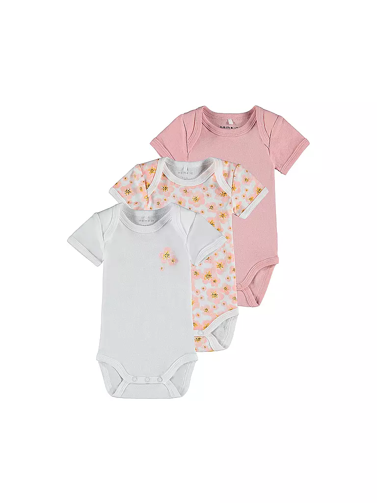 NAME IT | Baby Body 3er Pkg. Blume | pink