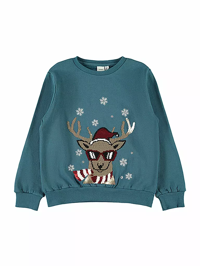 NAME IT | Mädchen-XMAS-Sweater "NKFRUDOLFINE" | blau