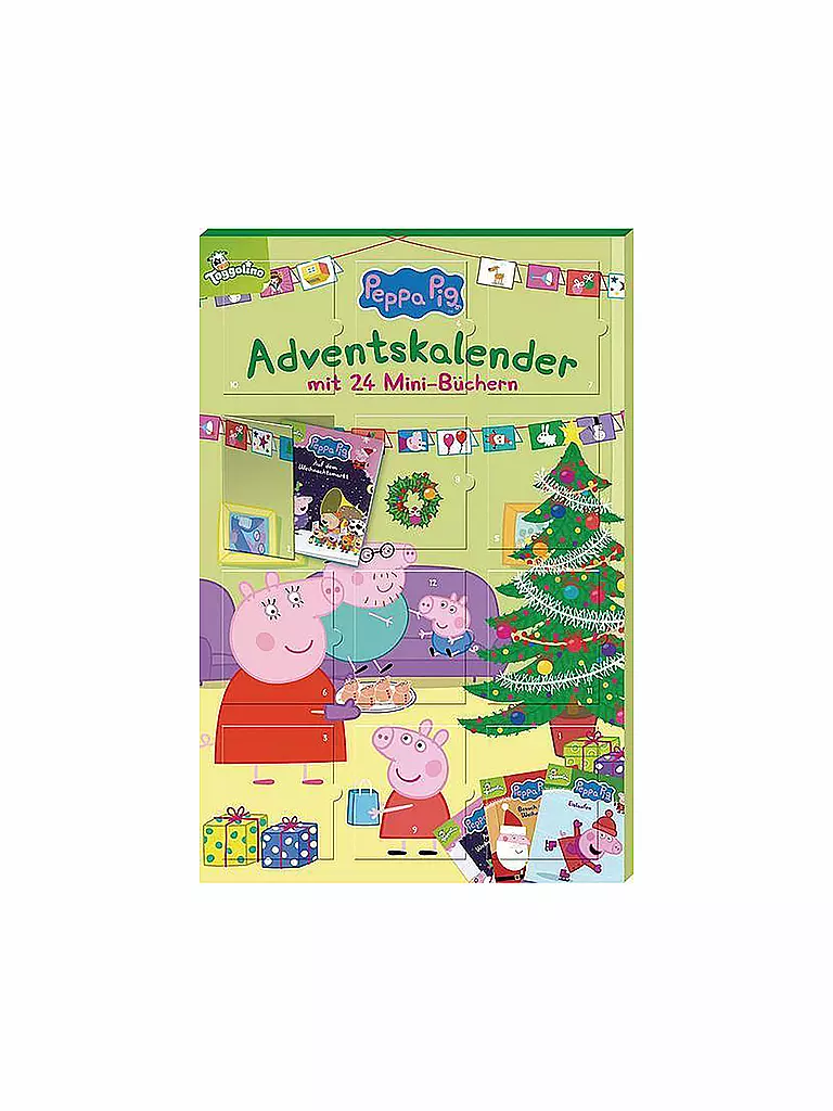 NELSON VERLAG | Peppa Pig Adventskalender mit 24 Mini-Büchern | transparent