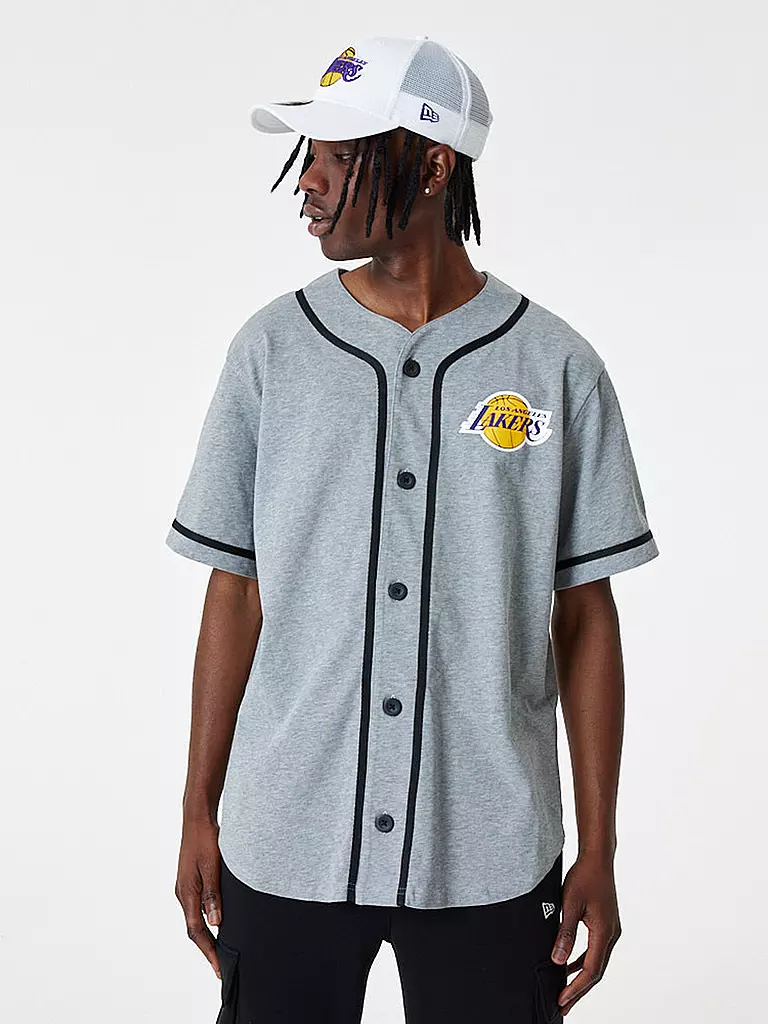 NEW ERA | T-Shirt NBA BASEBALL JERSEY | hellgrau