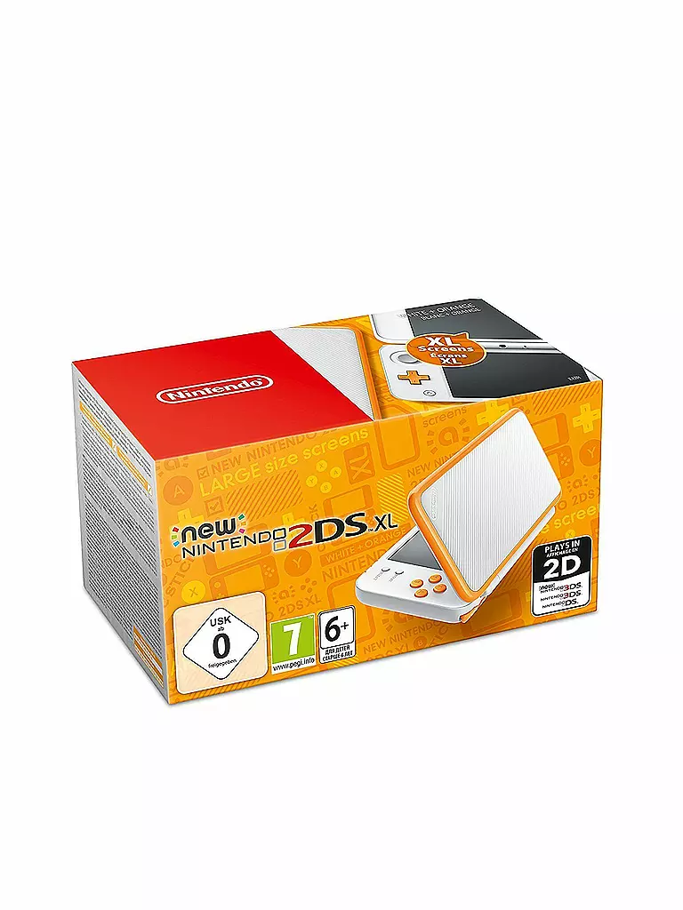 NINTENDO 3DS | New Nintendo 2DS XL Konsole /weiss/orange) | transparent