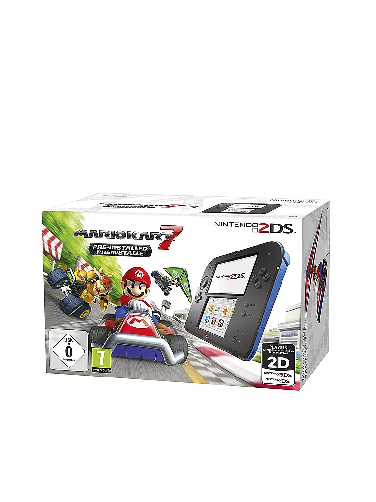 NINTENDO | 2DS Konsole (schwarz) inkl. Mario Kart 7 (vorinstalliert)  | schwarz