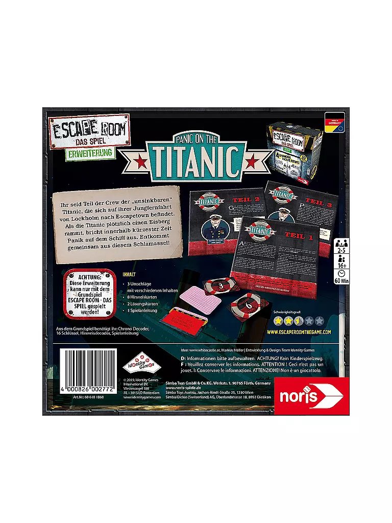 NORIS | Escape Room Erweiterung Panic on the Titanic | keine Farbe