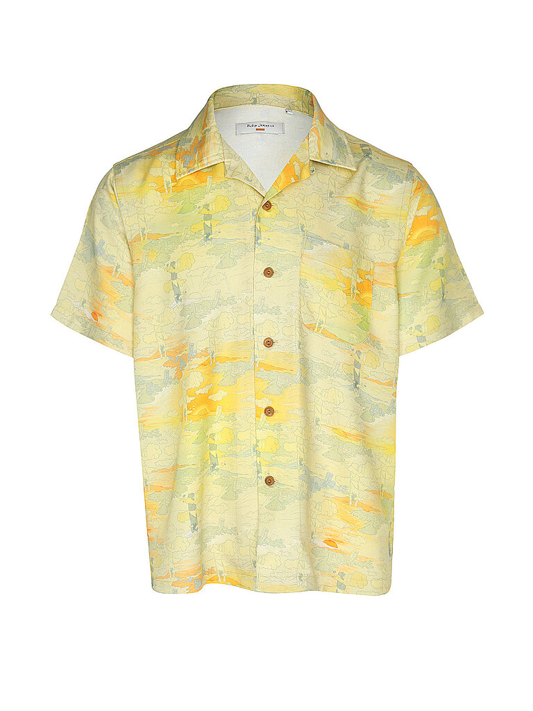 NUDIE JEANS Hemd ARVID HAWAII gelb | L