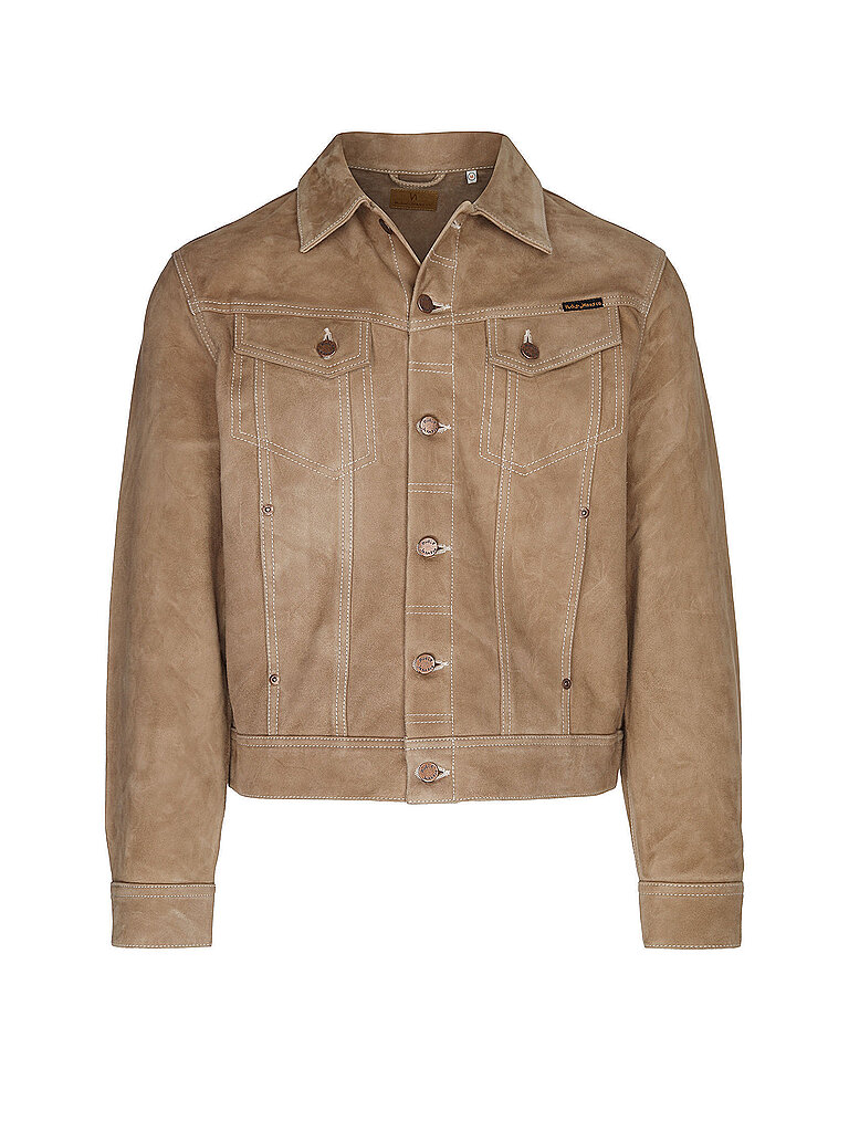 NUDIE JEANS Lederjacke WILLY beige | M