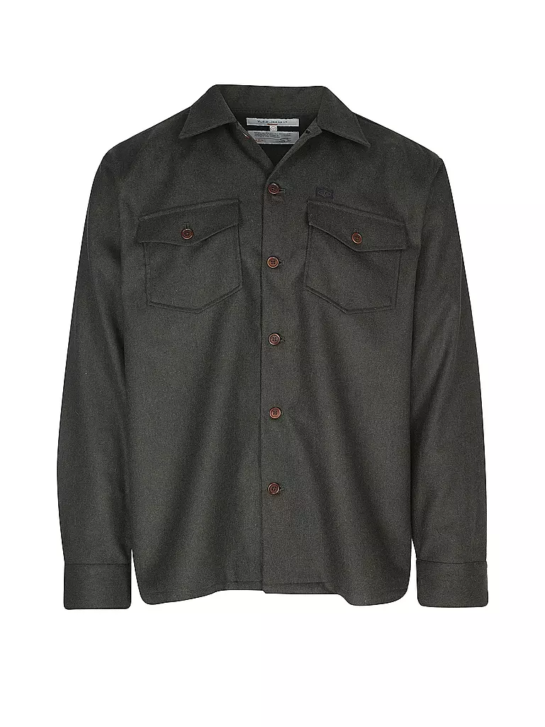 NUDIE JEANS | Overshirt  | dunkelgrün