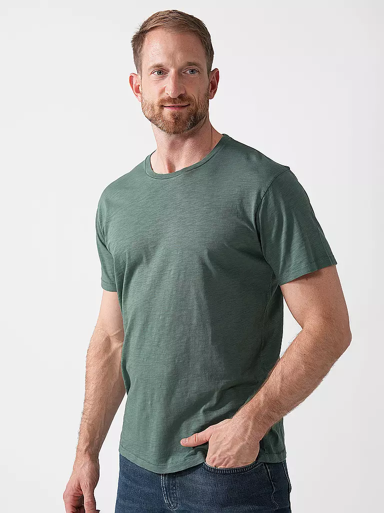 NUDIE JEANS | T-Shirt ROFFE | dunkelgrün