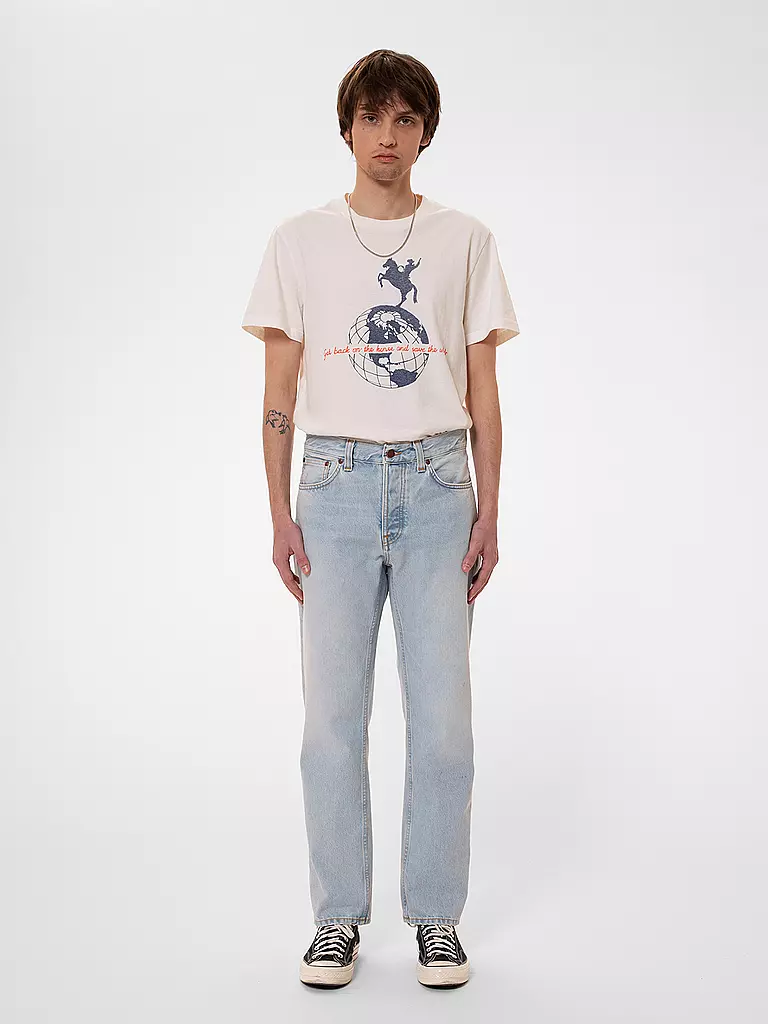 NUDIE JEANS | T-Shirt ROY  | creme