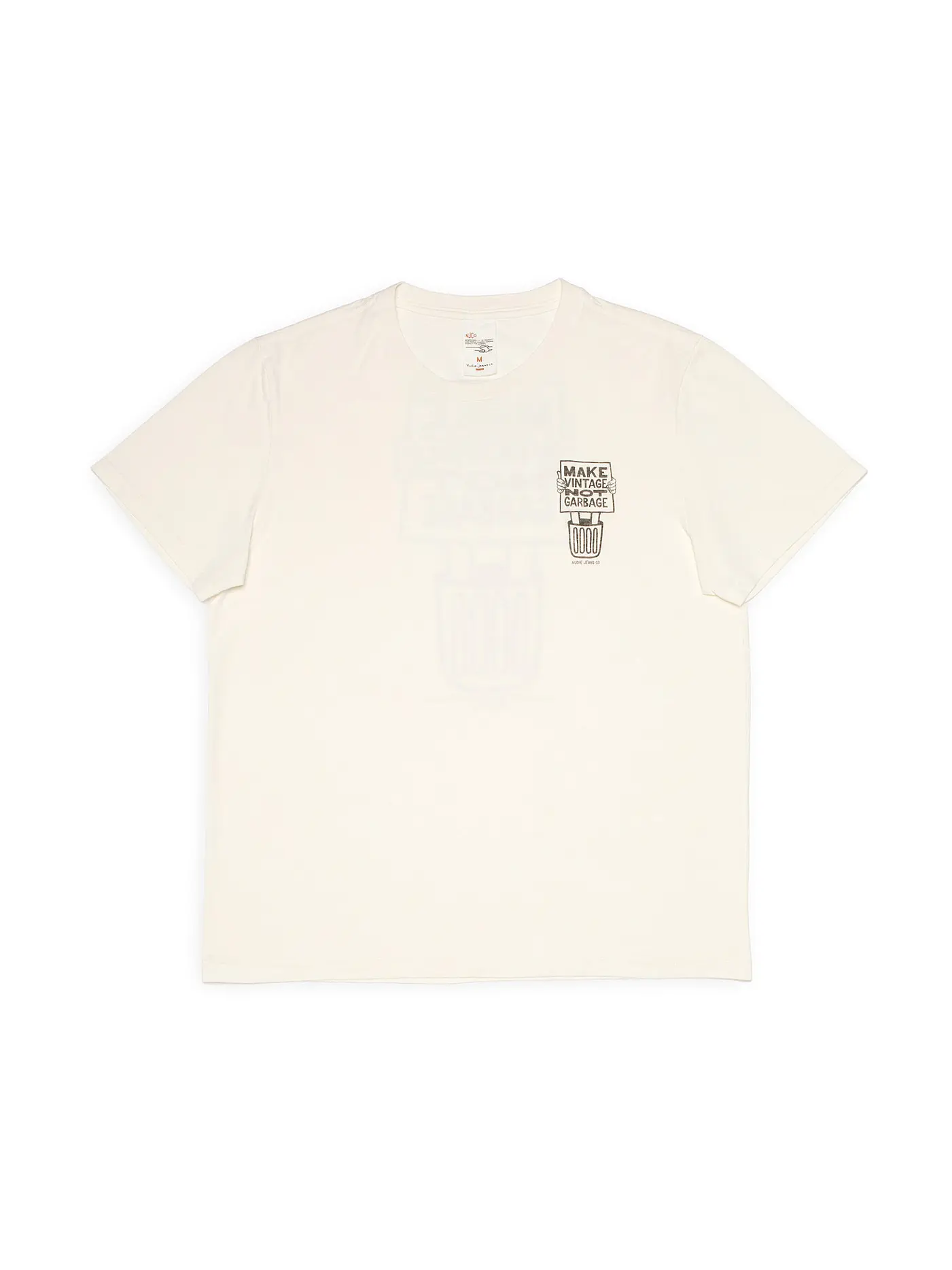 NUDIE JEANS | T-Shirt ROY GARBAGE | weiss