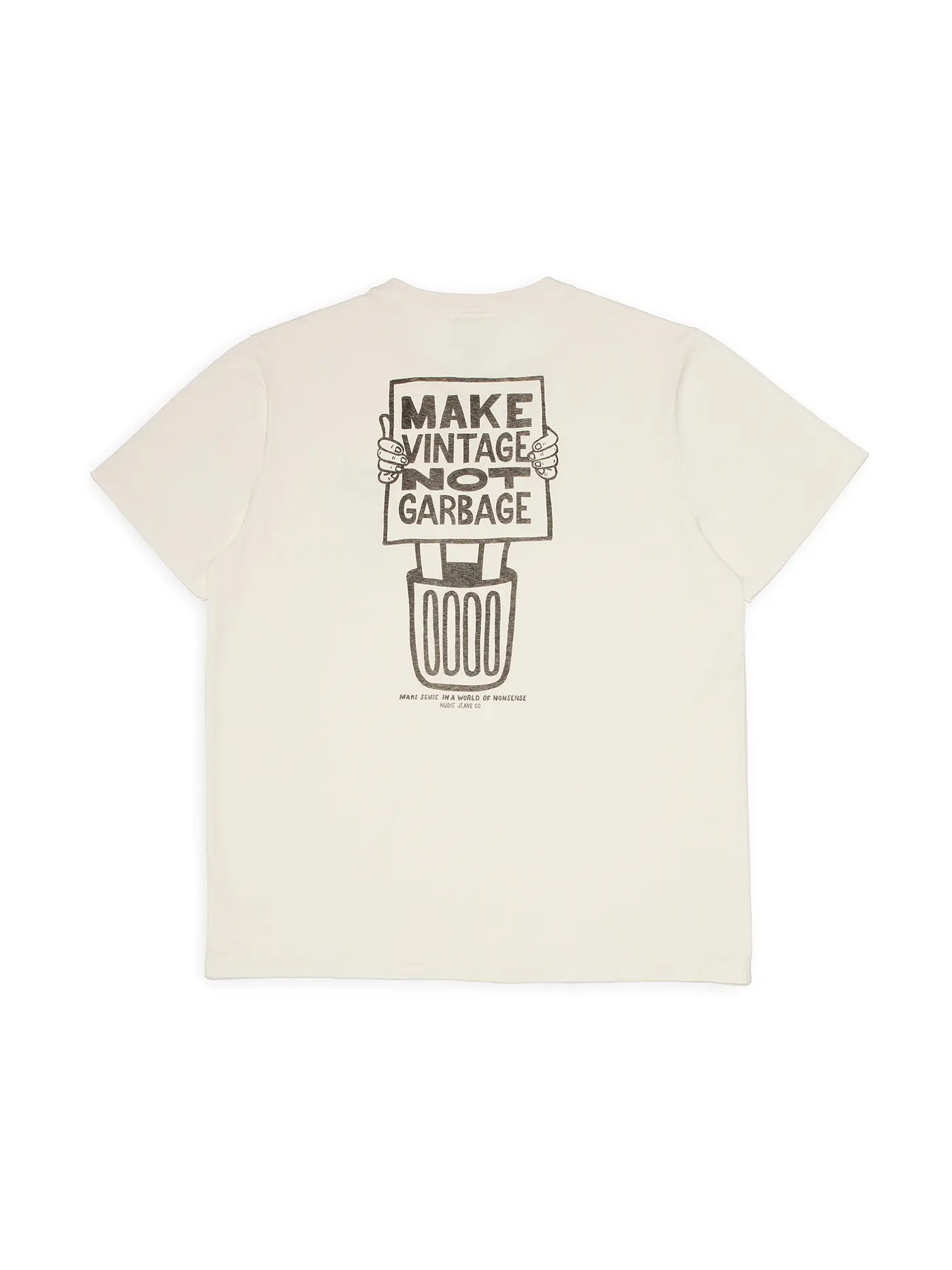 NUDIE JEANS | T-Shirt ROY GARBAGE | weiss