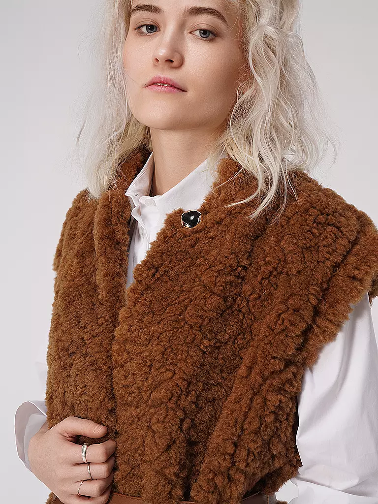 OAKWOOD | Gilet in Felloptik DESTINEE | braun