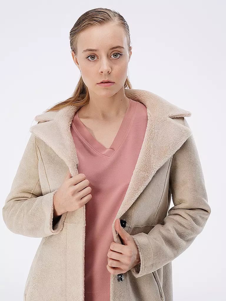 OAKWOOD | Wendemantel in Felloptik LIILY  | beige