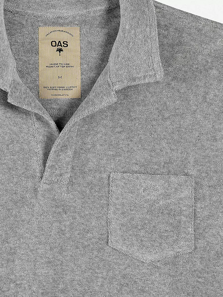 OAS | Frottee Poloshirt | grau