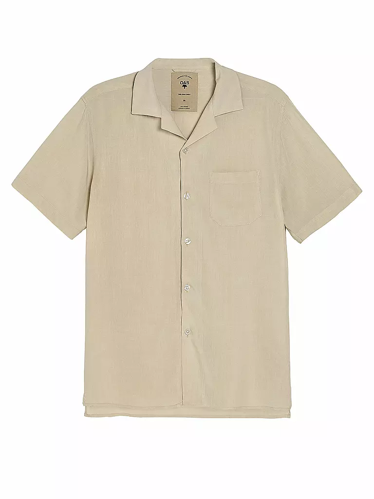 OAS | Hemd Green Plain Shirt | beige