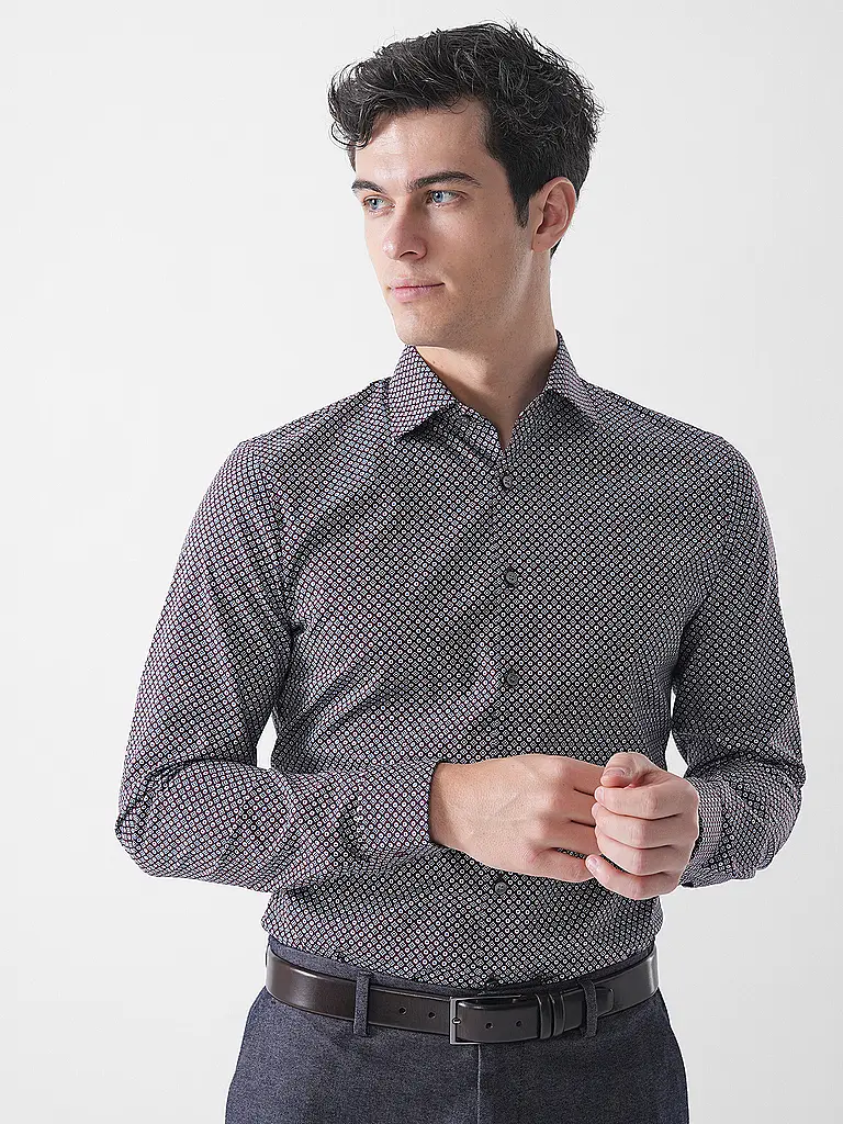 OLYMP NO.6 | Hemd Slim Fit  | dunkelrot