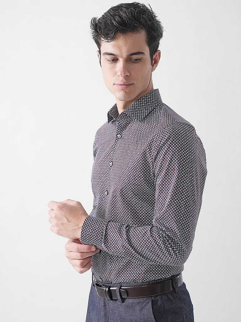 OLYMP NO.6 | Hemd Slim Fit  | dunkelrot