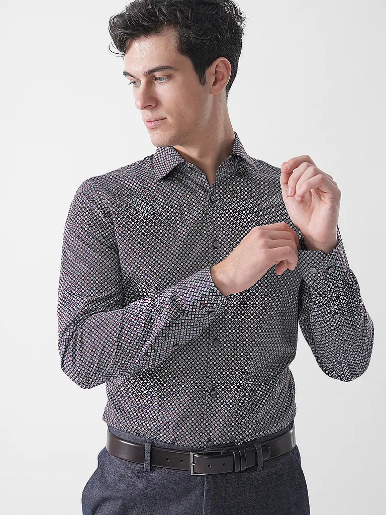 OLYMP NO.6 | Hemd Slim Fit  | dunkelrot
