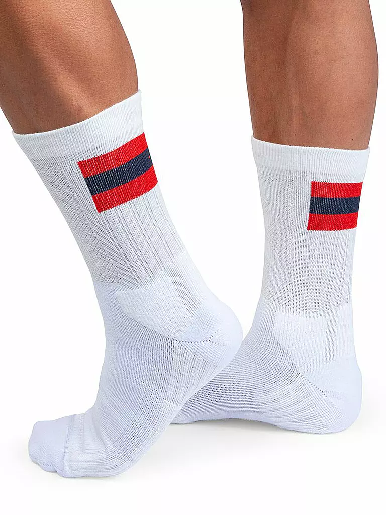 ON | Herren Socken white / red | weiss