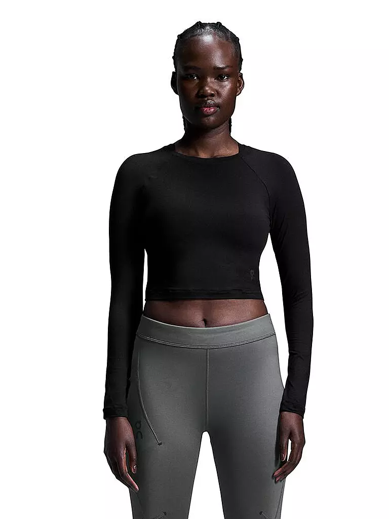 ON | Langarmshirt Cropped Fit | schwarz