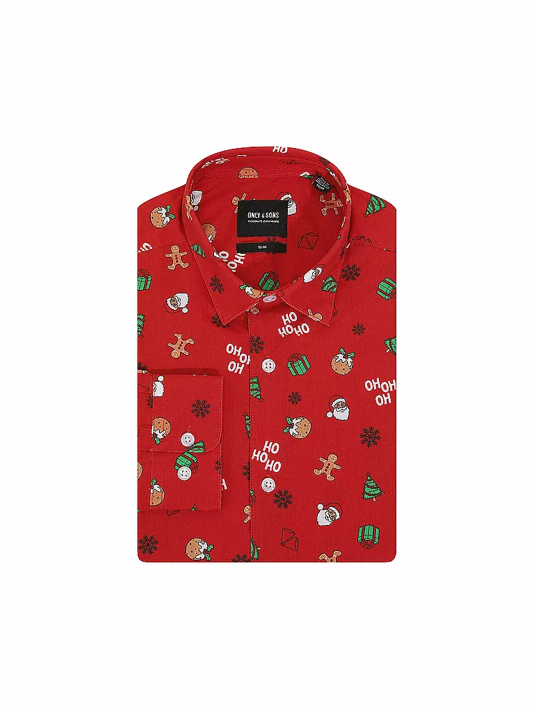 ONLY & SONS | Hemd Slim Fit ONSXMAS | rot