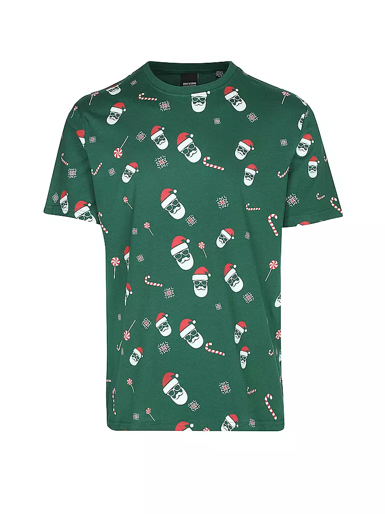 ONLY & SONS | T-Shirt ONSNEWCHRISTMAS | dunkelgrün