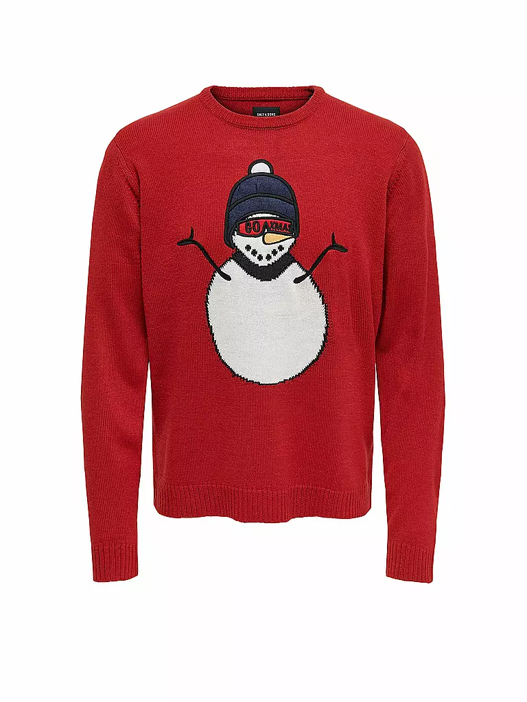 ONLY & SONS | Weihnachts Pullover XMAS | rot