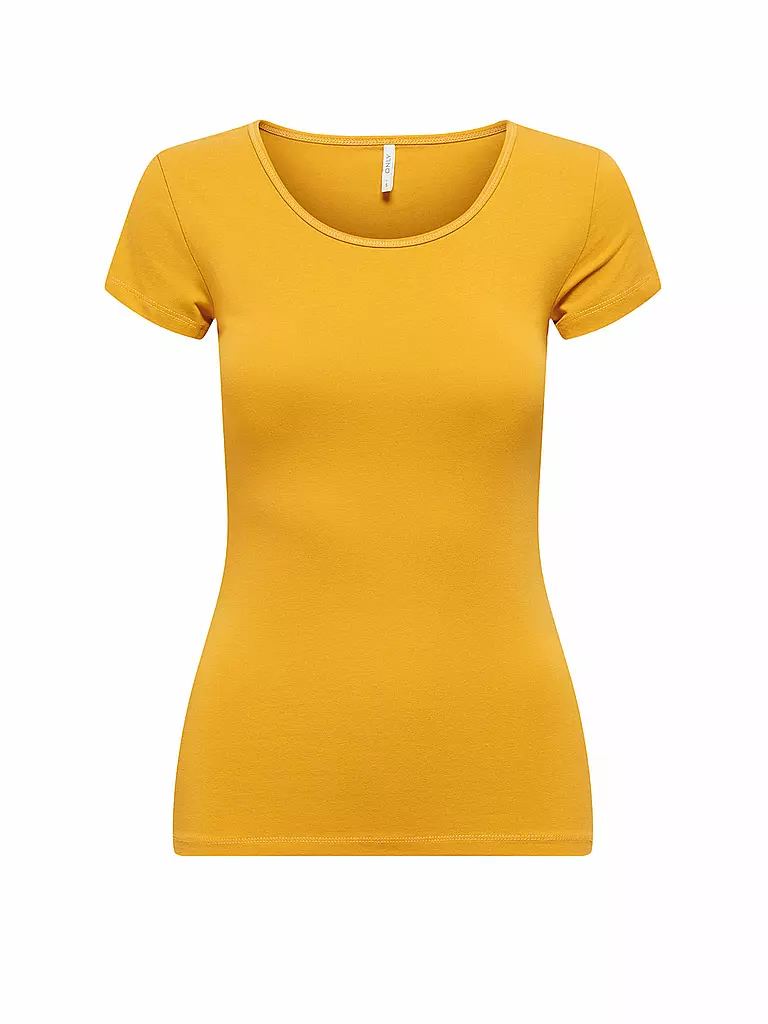 ONLY | Basic T Shirt ONLLIVE LIVE LIFE | gelb