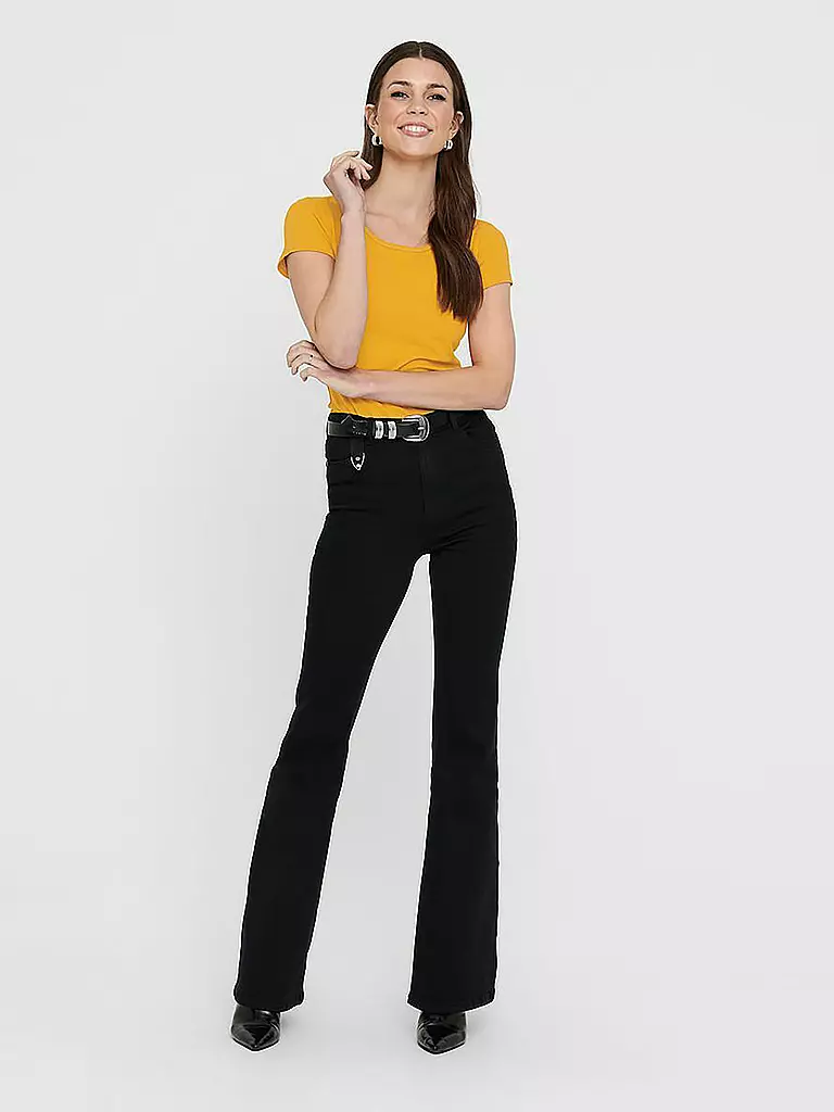 ONLY | Basic T Shirt ONLLIVE LIVE LIFE | gelb