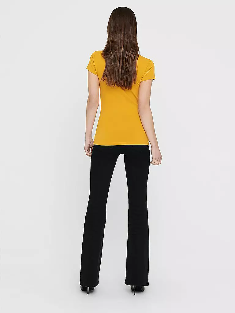 ONLY | Basic T Shirt ONLLIVE LIVE LIFE | gelb