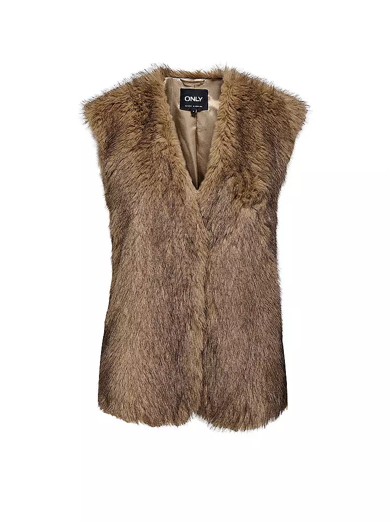 ONLY | Gilet in Felloptik ONLDAWN  | hellbraun