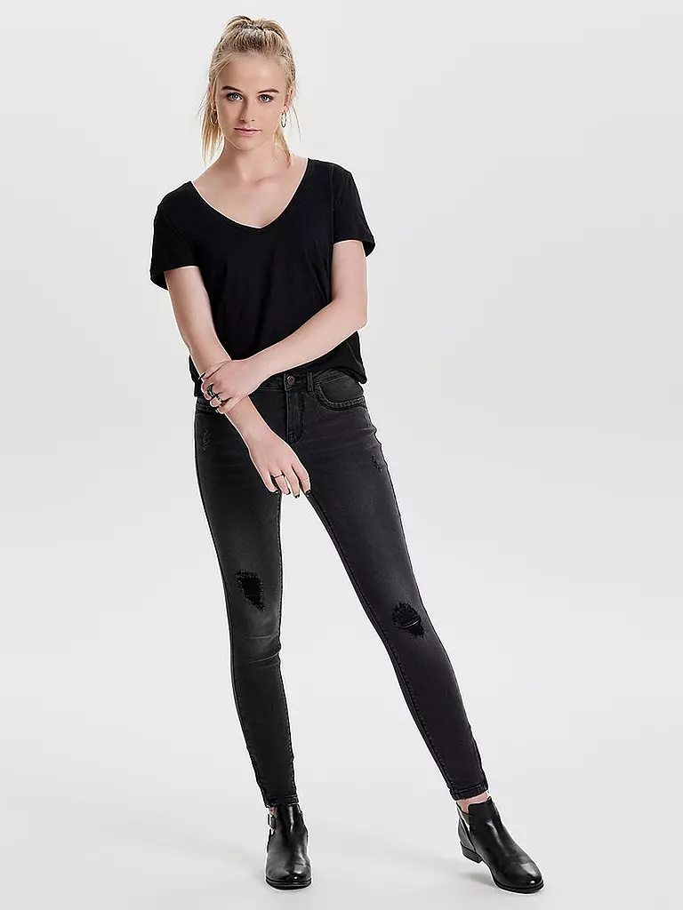 ONLY | Jeans Skinny-Fit "ONLKENDELL" 7/8 | schwarz