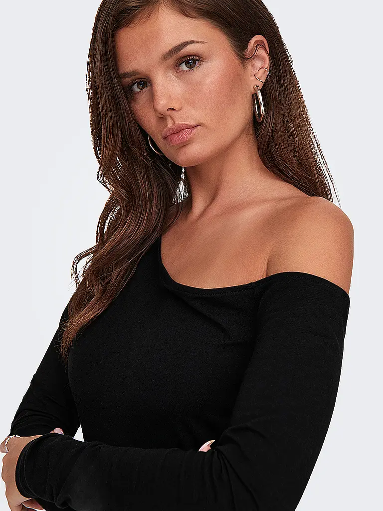 ONLY | Langarmshirt ONLLIVE LOVE LIFE | schwarz